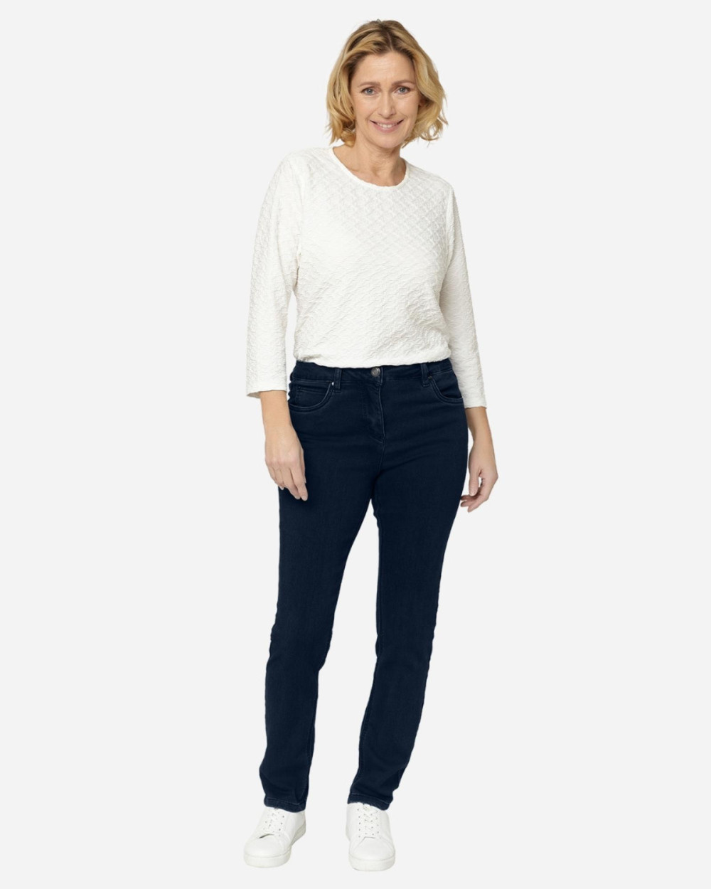 Jeans 7/8 Femme Madeleine, Taille 40, Bleu Délavé, Coton/lycra - Occasion Très Bon état