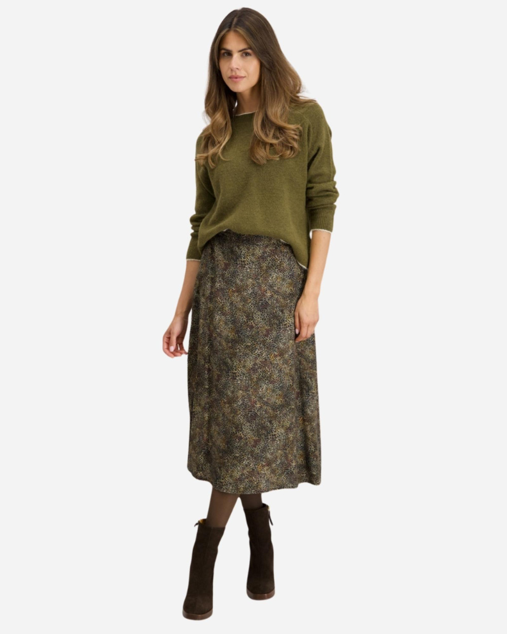 Jupe Enveloppante Kaki F&F - Taille 18 - Viscose Élasthanne - Neuve Avec Étiquettes
