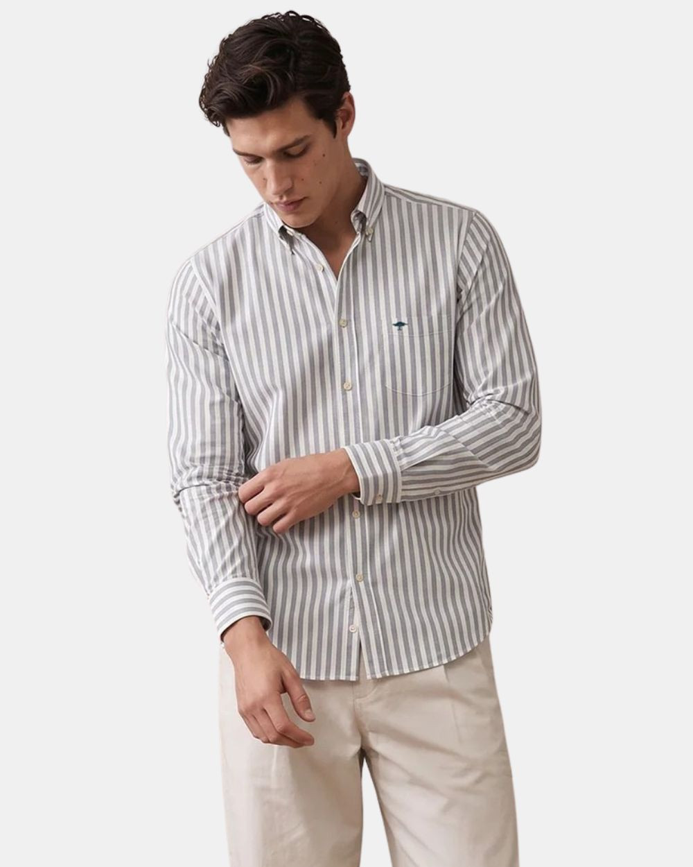 Chemise oxford à rayures teal