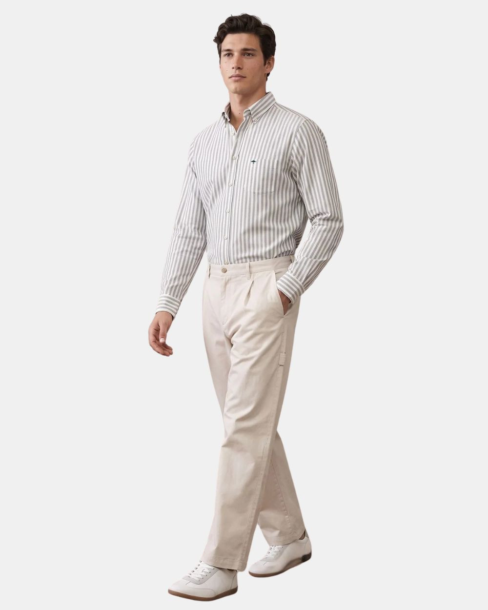 Chemise oxford à rayures teal