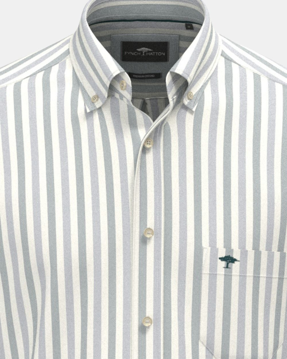 Chemise oxford à rayures teal