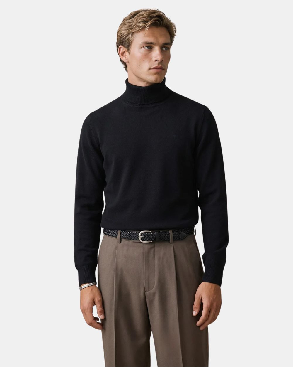 Pull col roulé superfine black