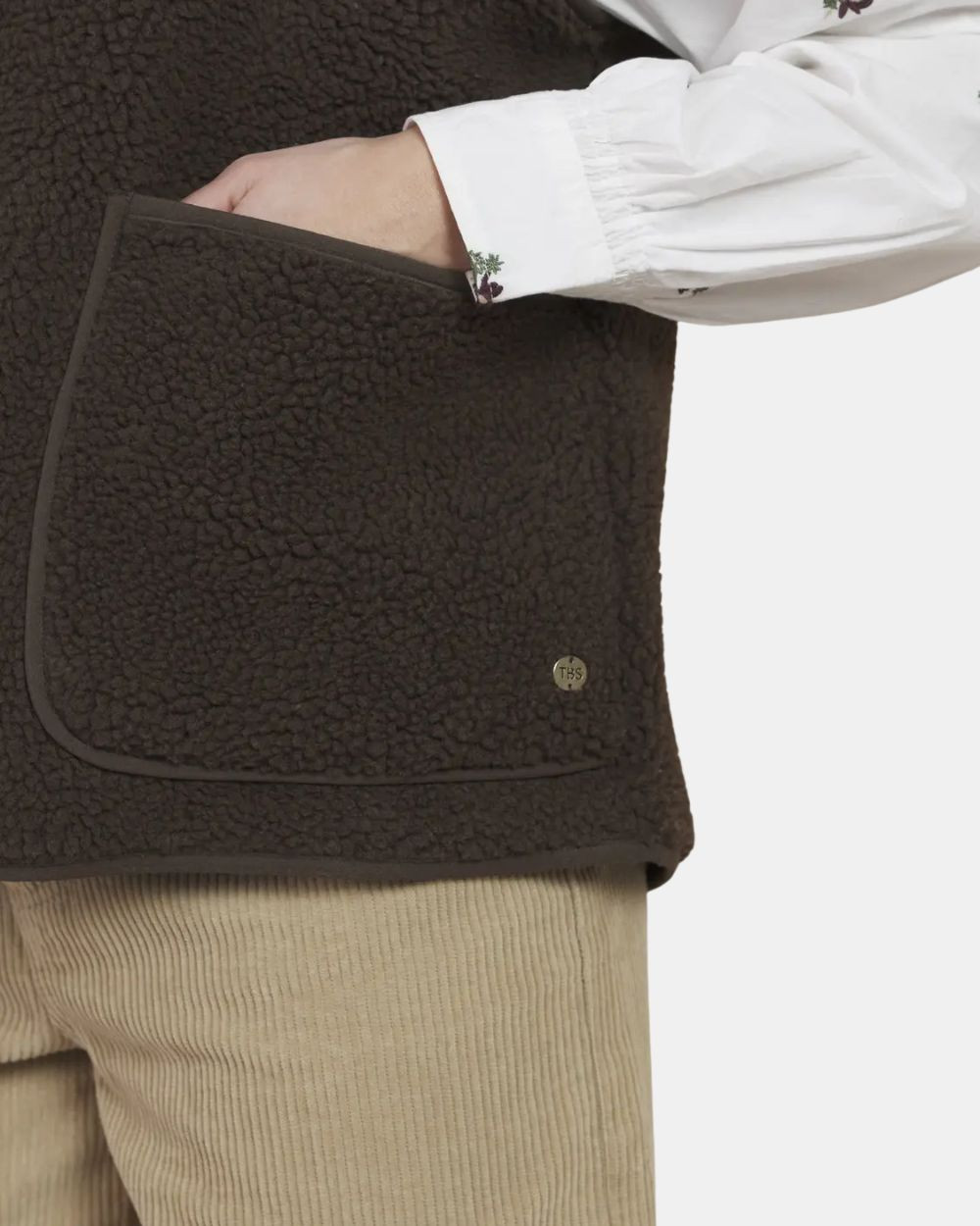 Gilet sans manches avec poches brun