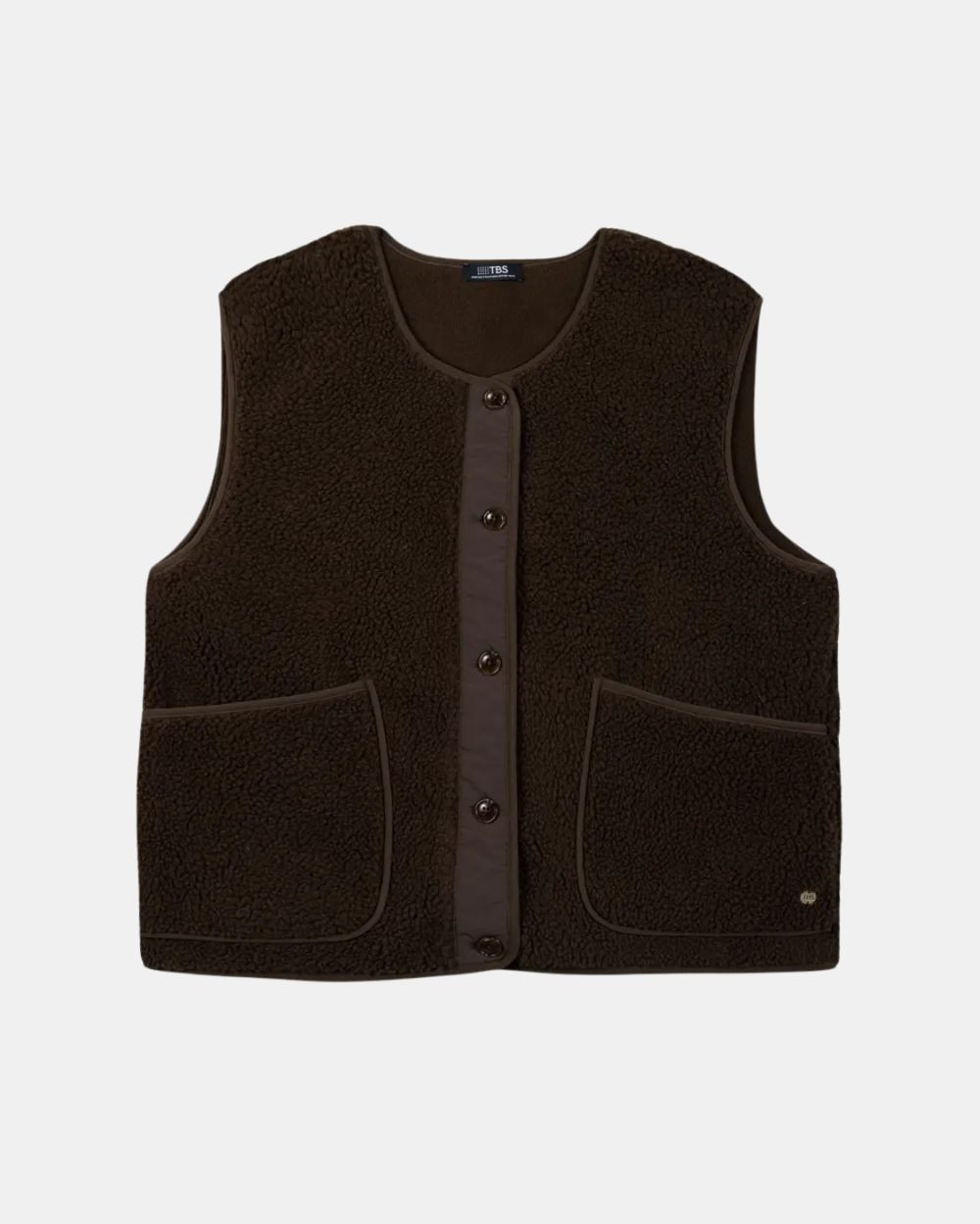 Gilet sans manches avec poches brun