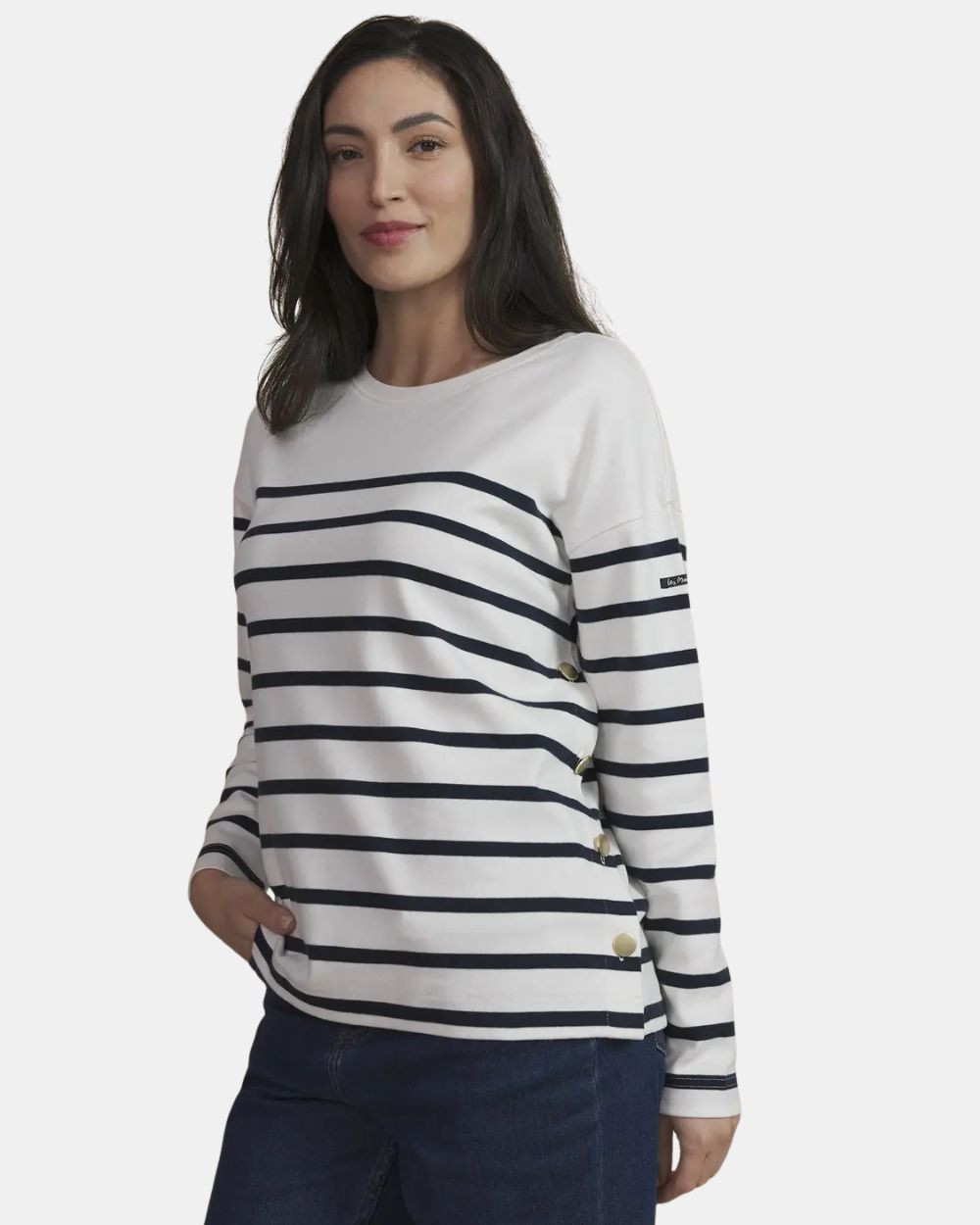 T-shirt rayé manches longues arctique