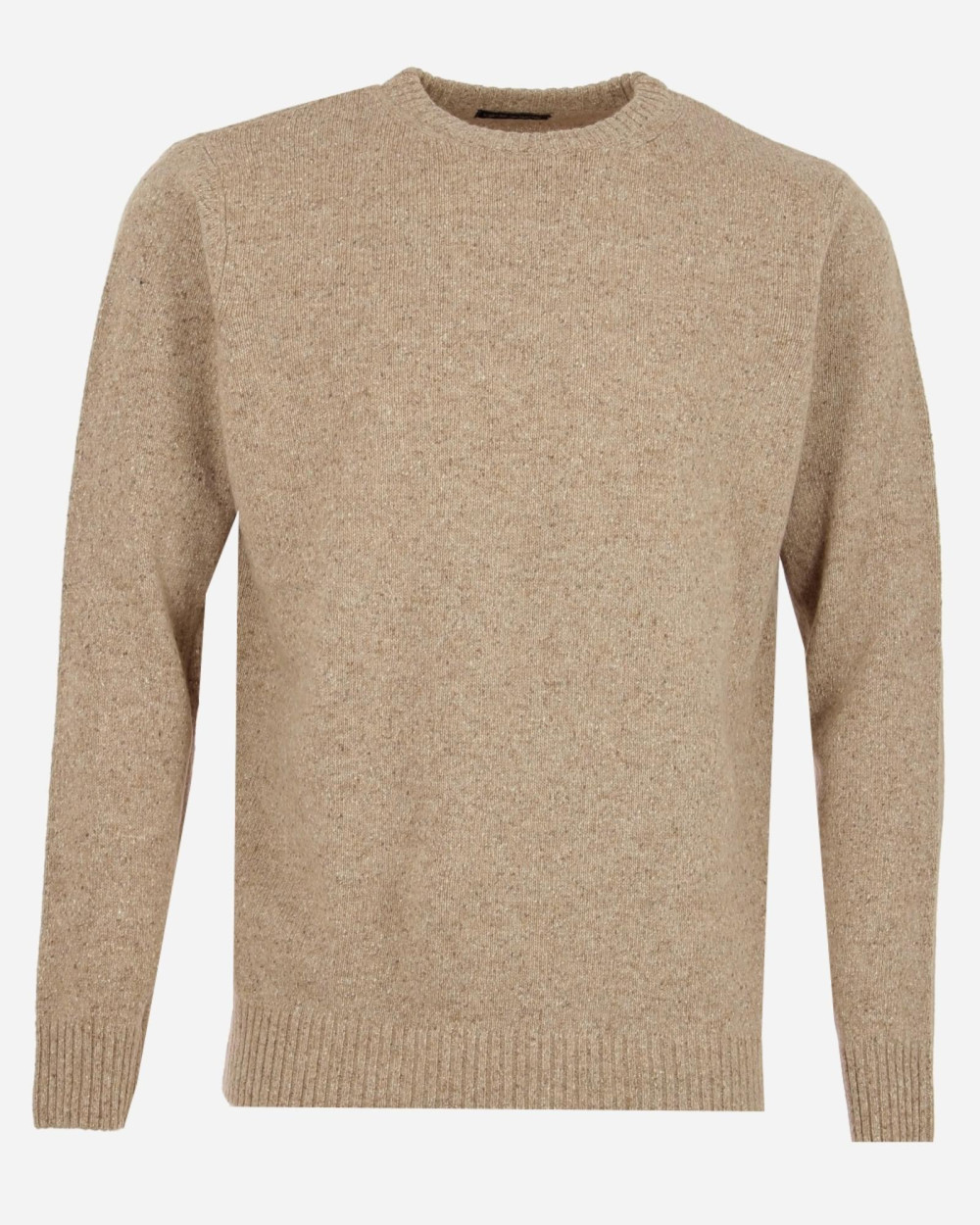 Pull ras de cou chiné beige
