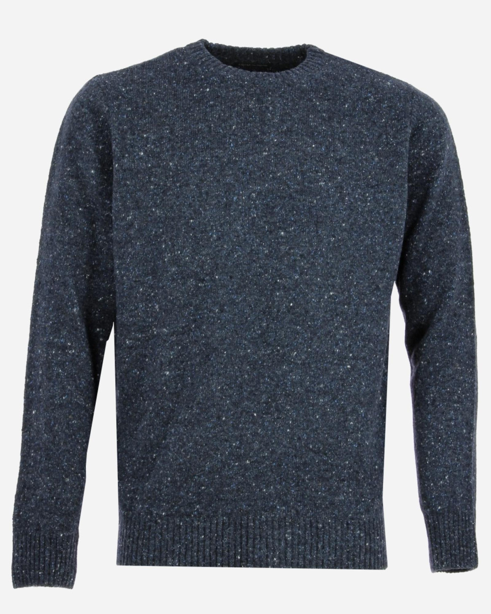 Pull ras de cou chiné bleu
