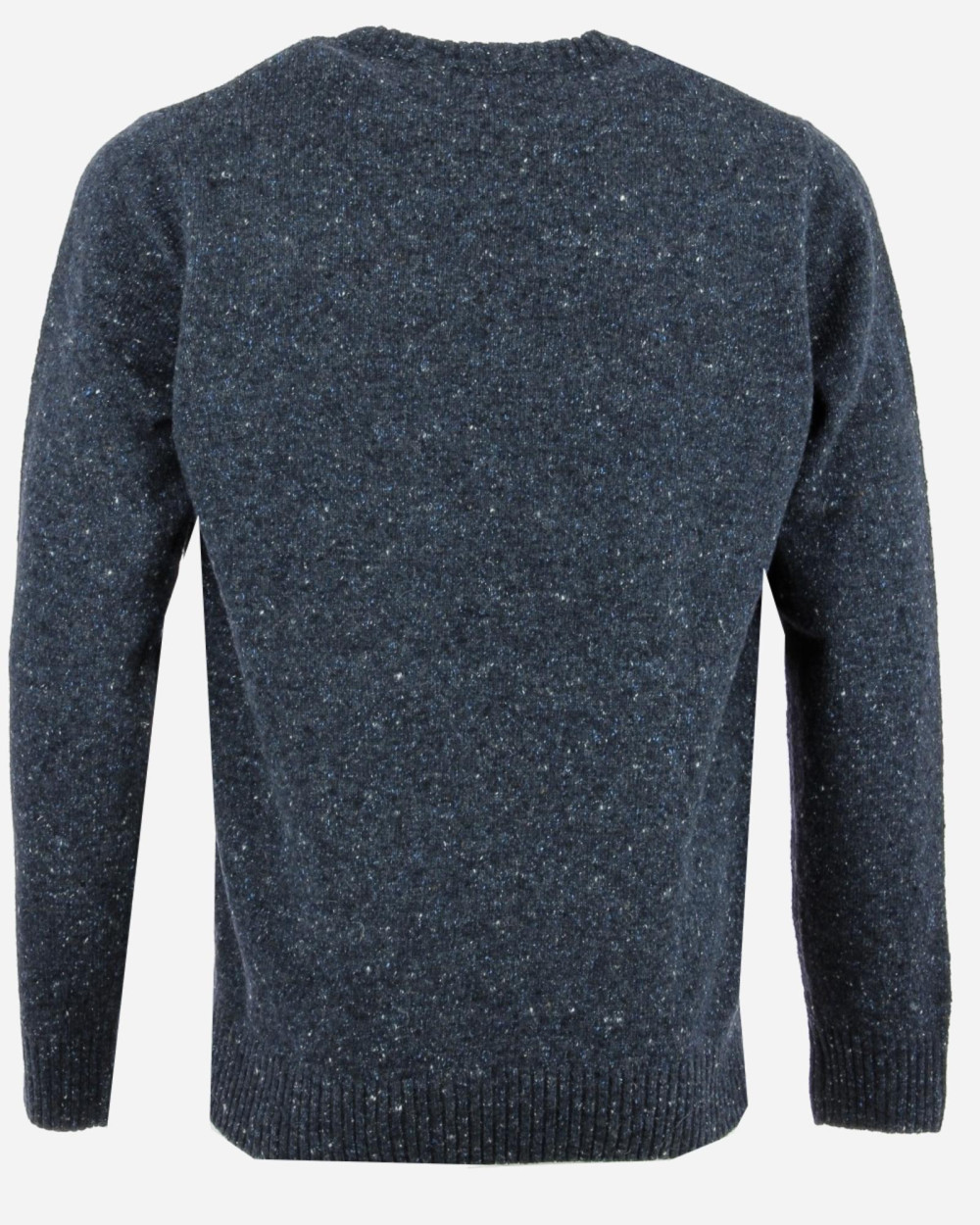 Pull ras de cou chiné bleu