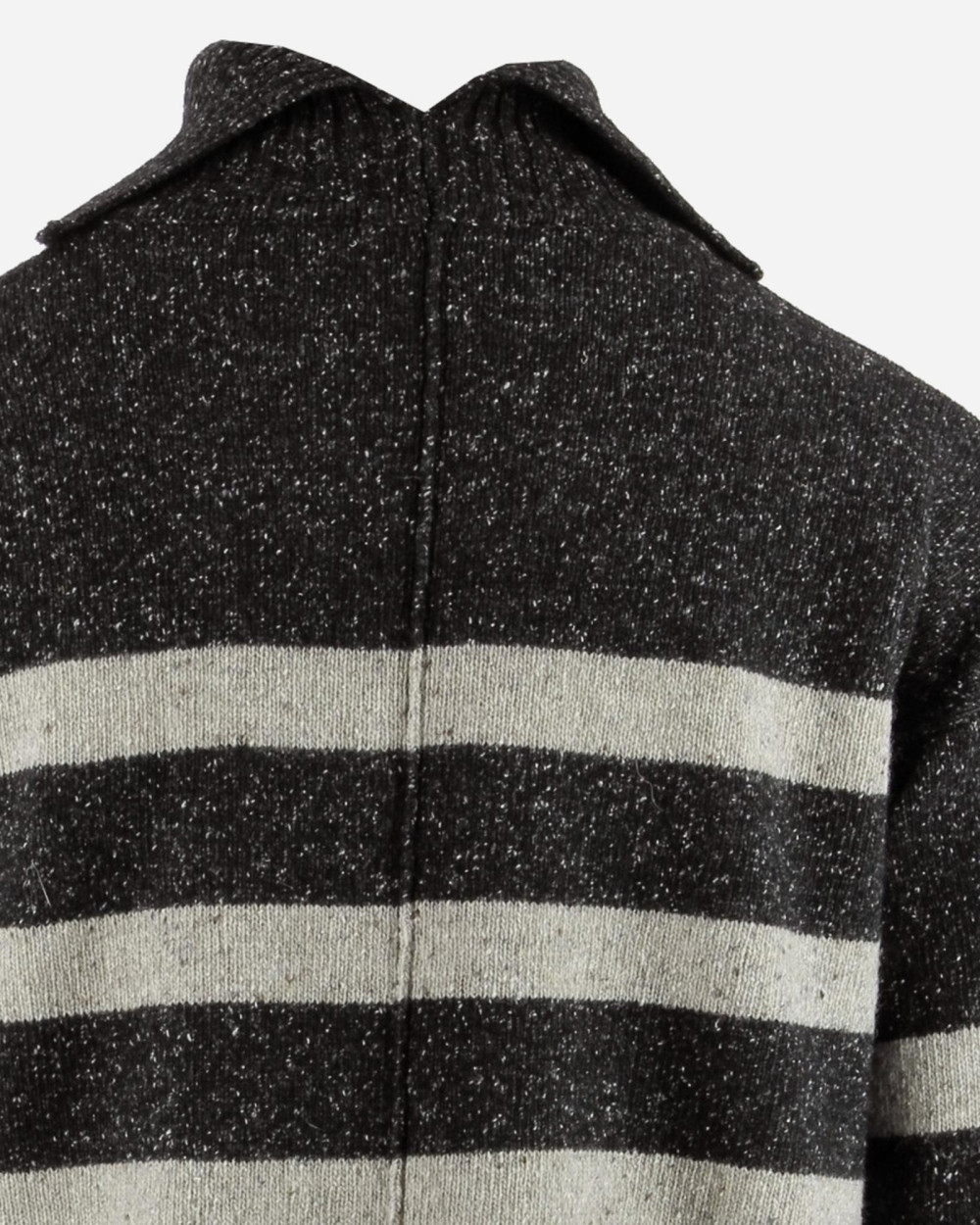 Pull col roulé chiné rayé anthra-gris