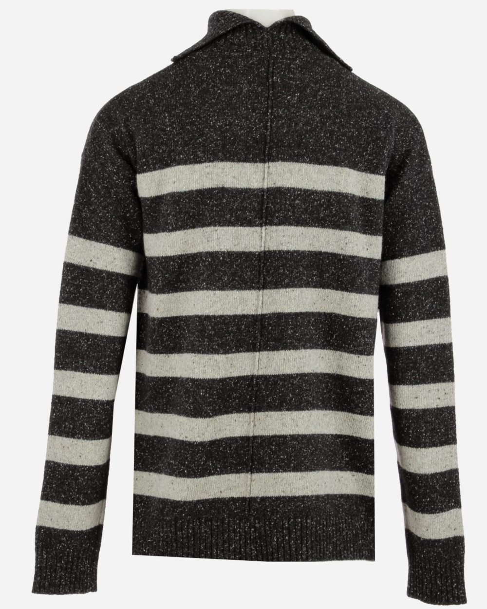 Pull col roulé chiné rayé anthra-gris