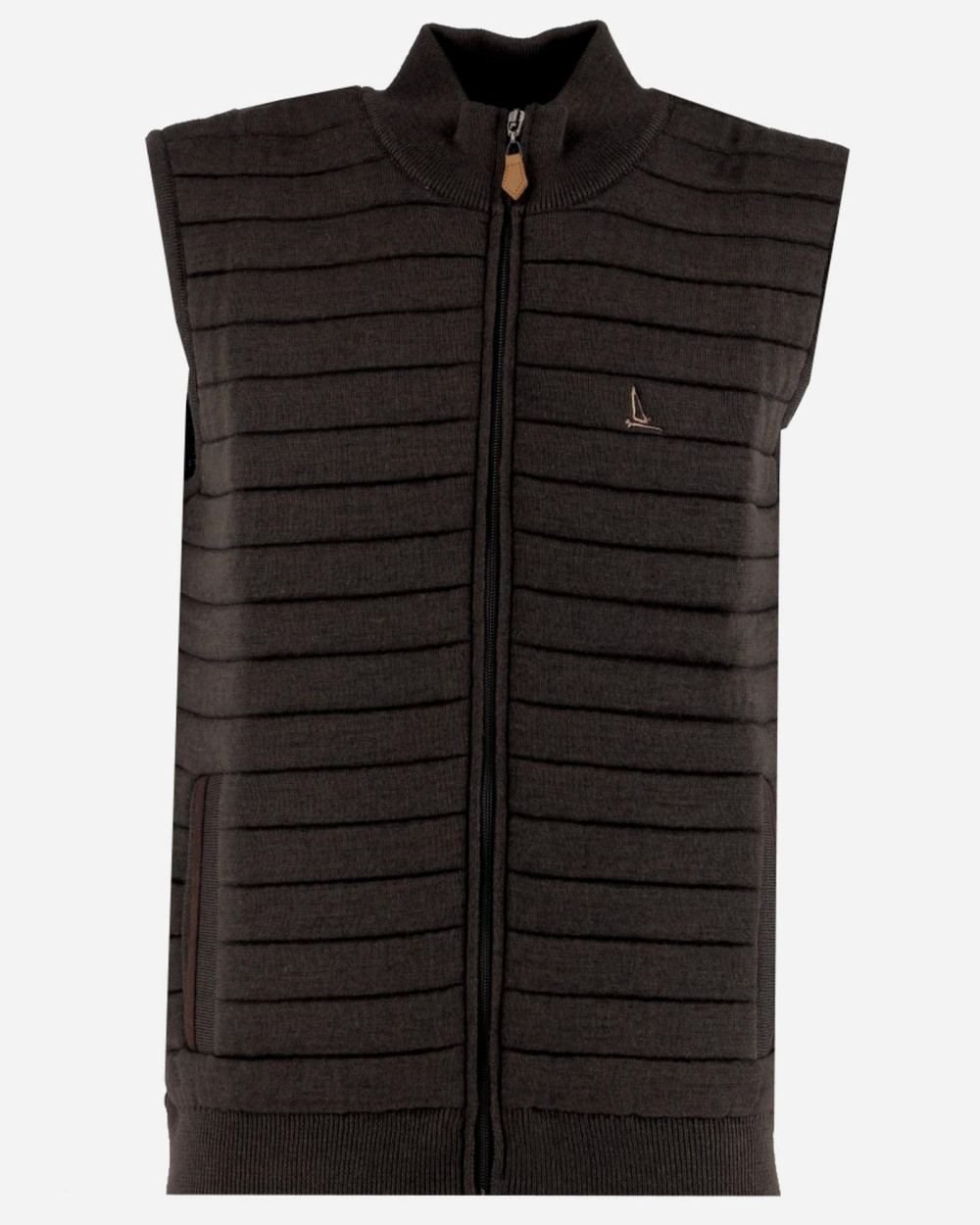 Veste zippée sans manches marron