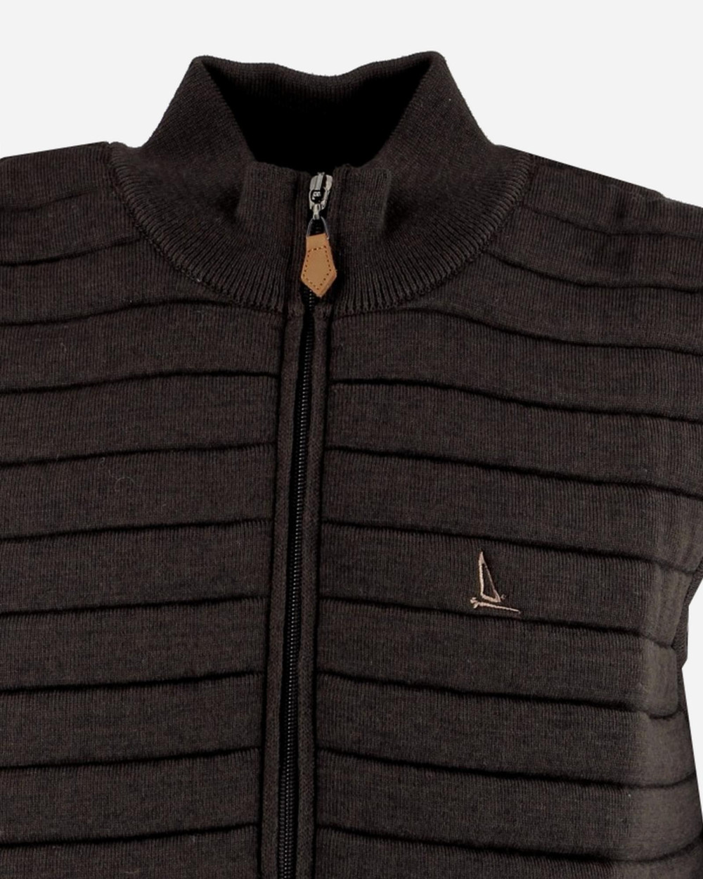 Veste zippée sans manches marron