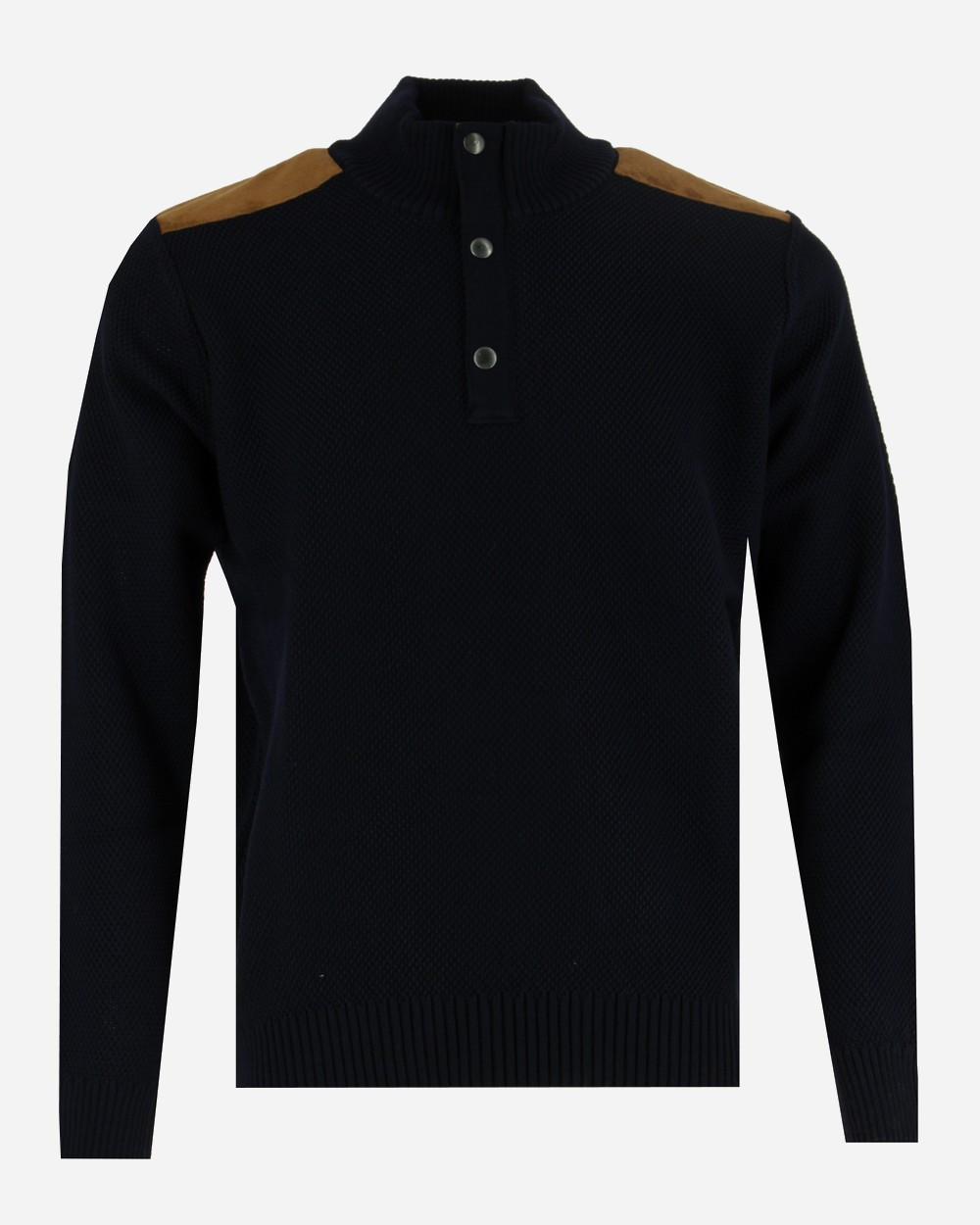 Pull troyer détails suédine navy