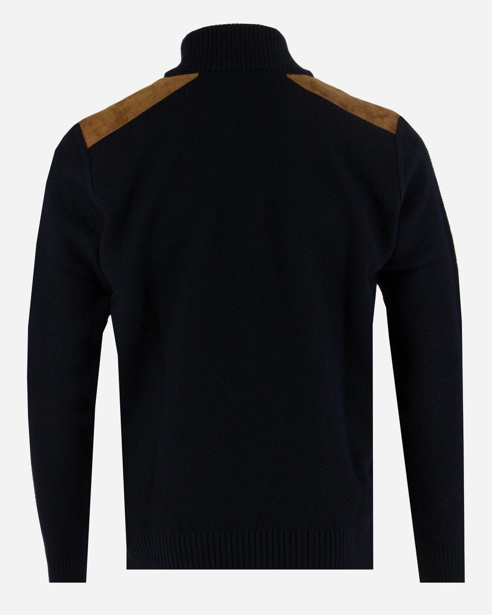 Pull troyer détails suédine navy