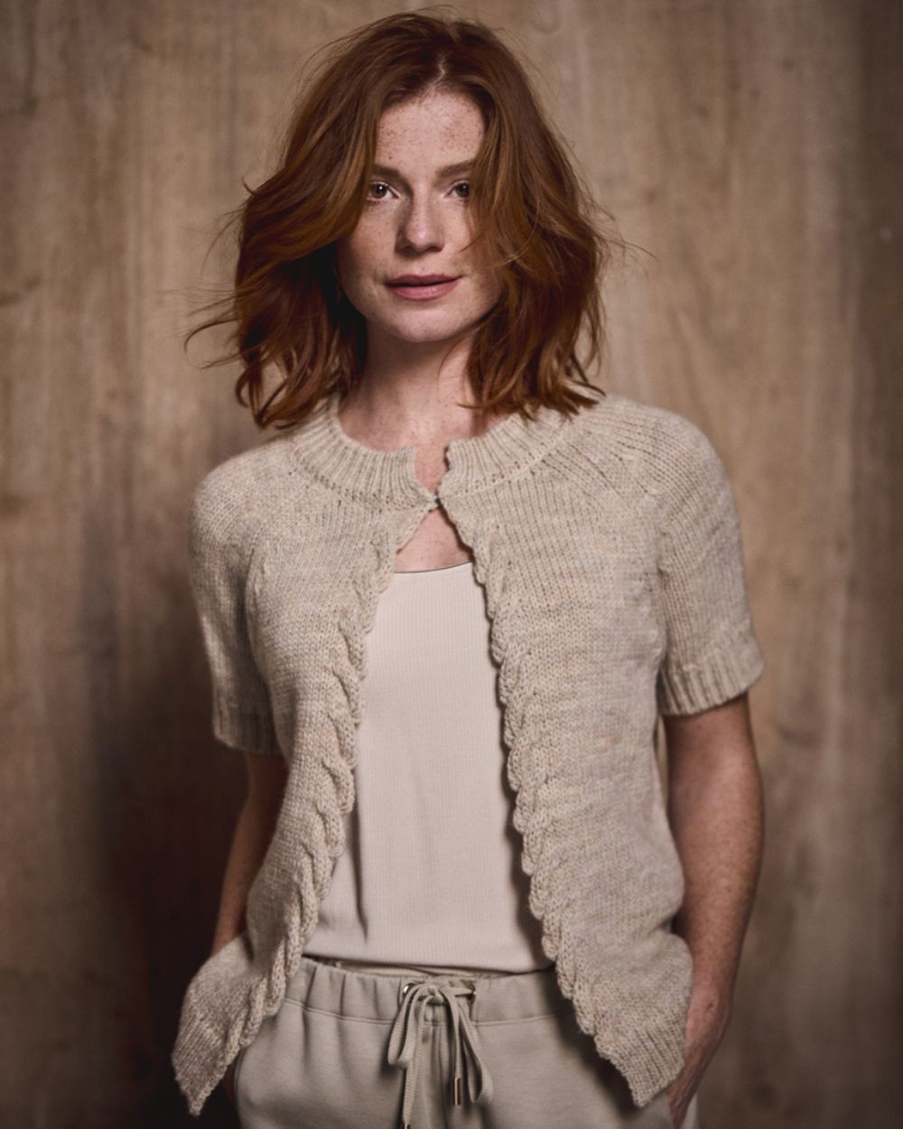 Gilet en maille torsadée moon