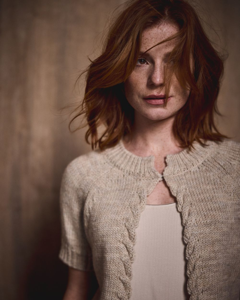 Gilet en maille torsadée moon