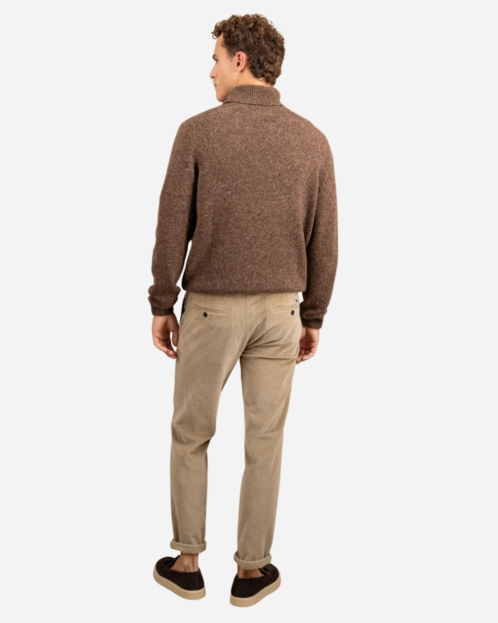 Pull col roulé chiné dark chocolate