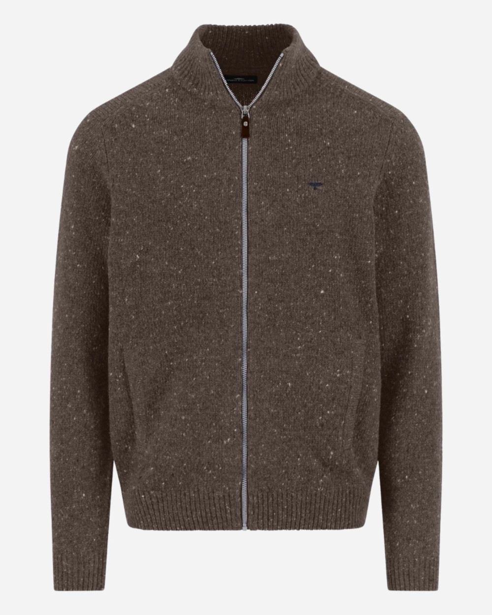 Gilet zippé chiné dark chocolate