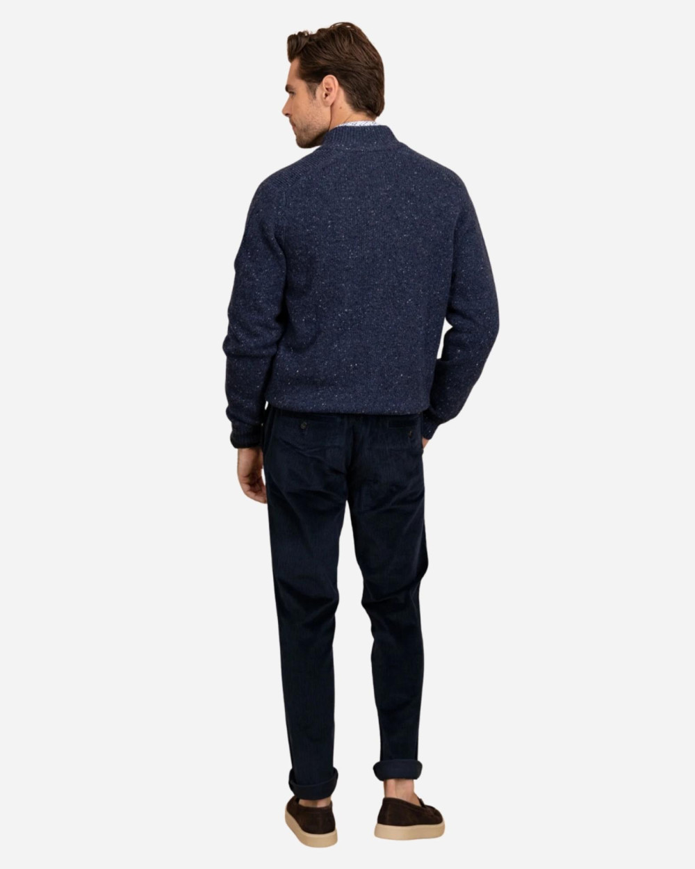 Gilet zippé chiné navy