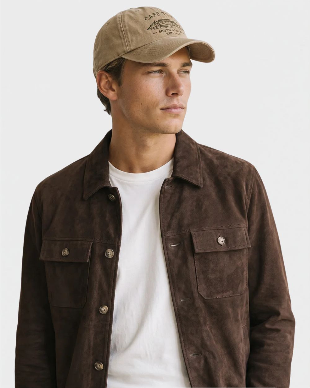 Veste en cuir effet daim soil