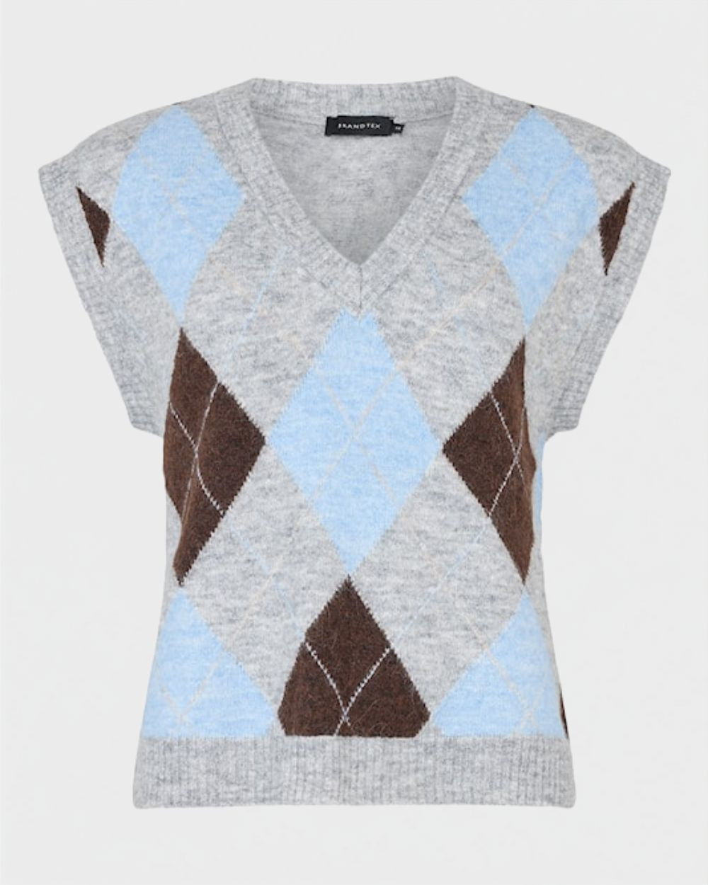 Pull sans manches losange light grey melange