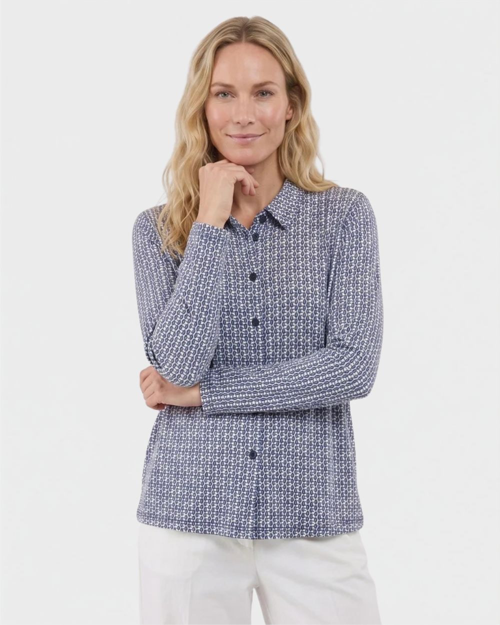 Chemisier à col chemise navy