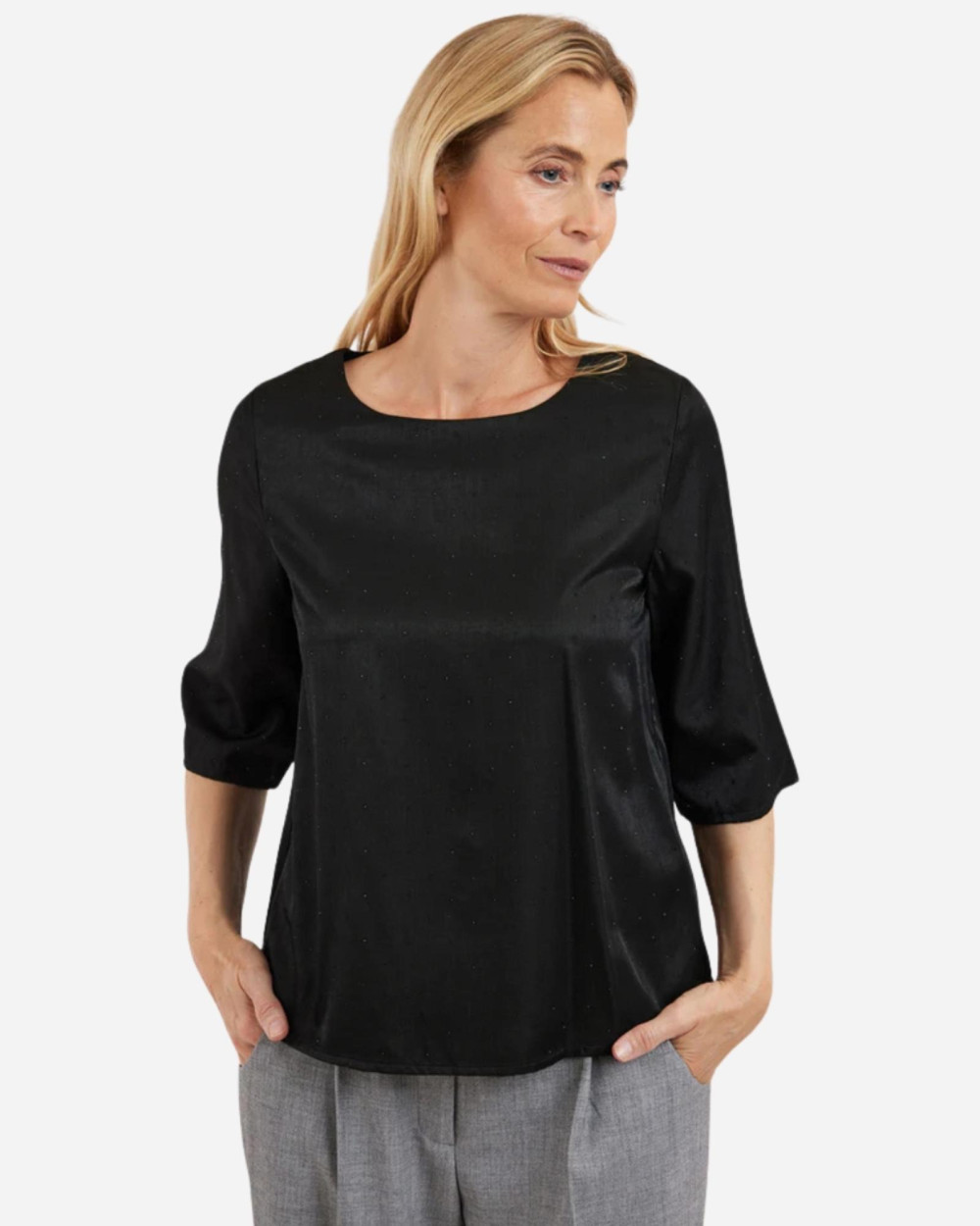 Blouse noire détails strass black
