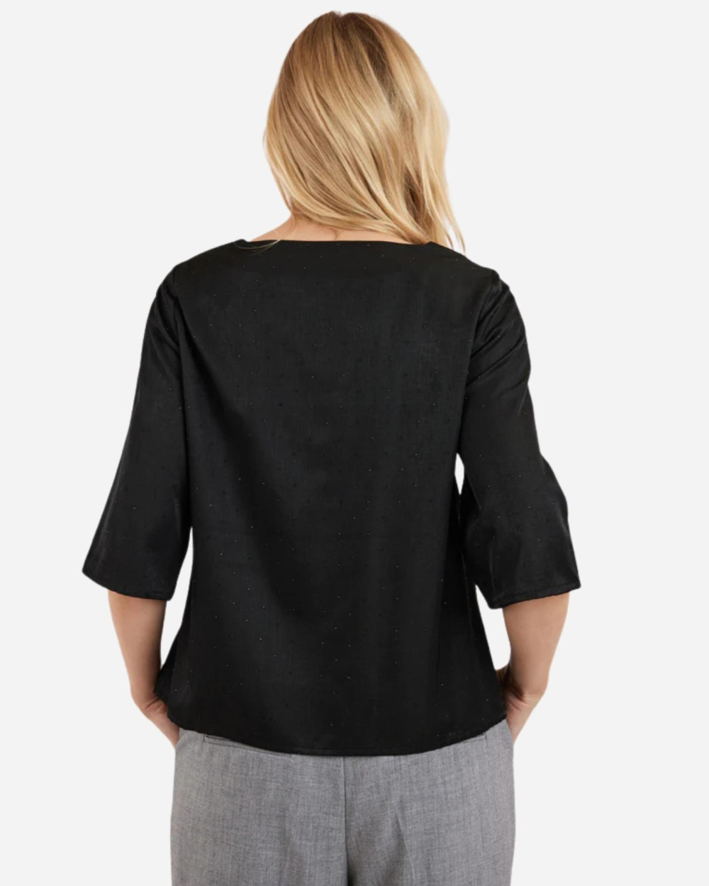 Blouse noire détails strass black