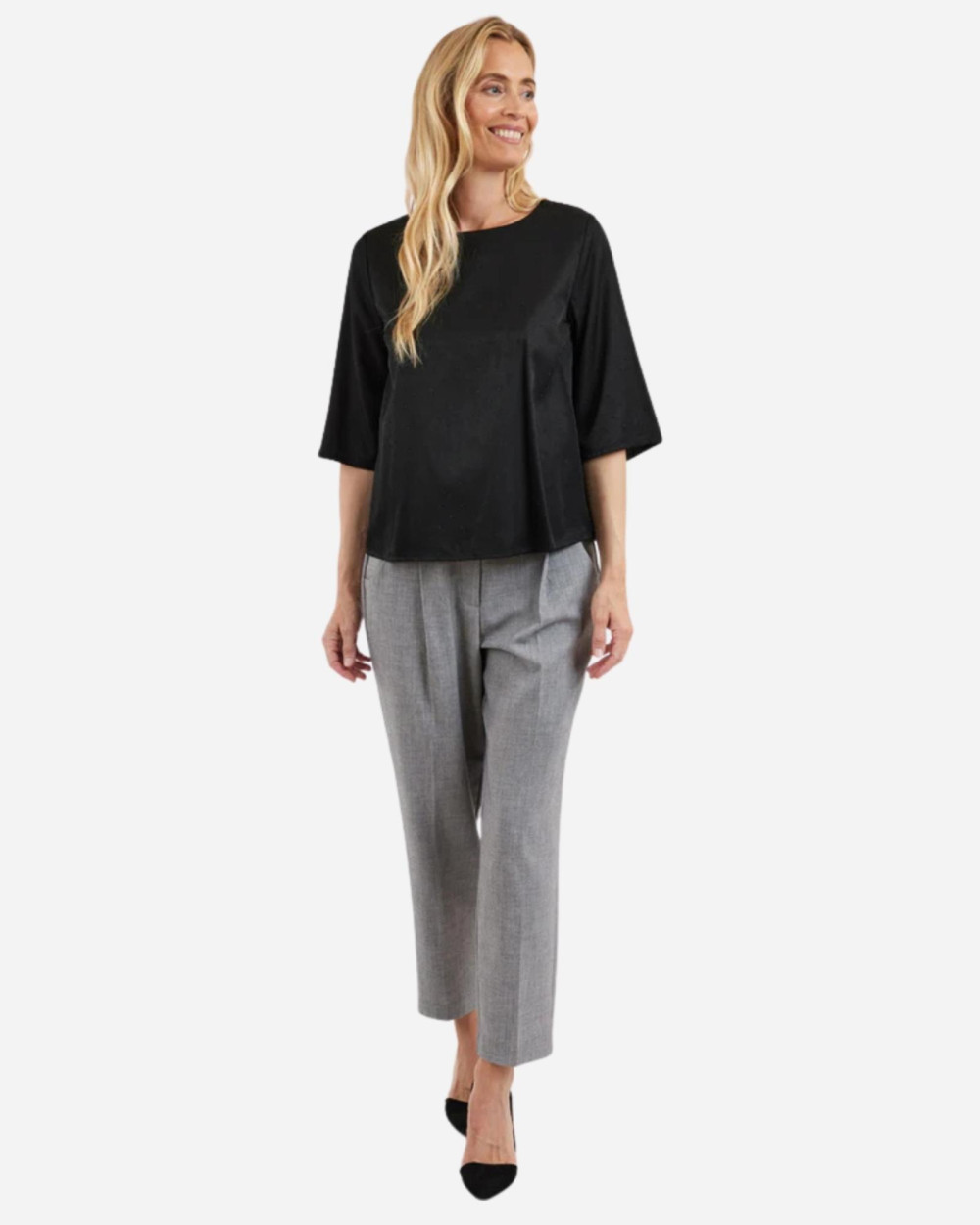 Blouse noire détails strass black