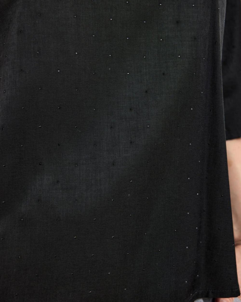 Blouse noire détails strass black