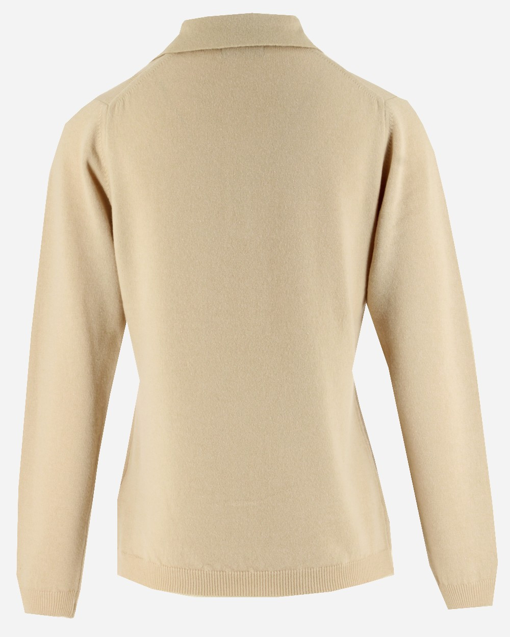 Pull col polo uni beige