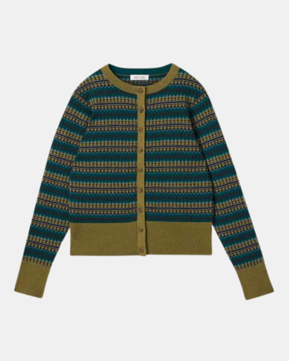 Cardigan motif graphique teal mlt