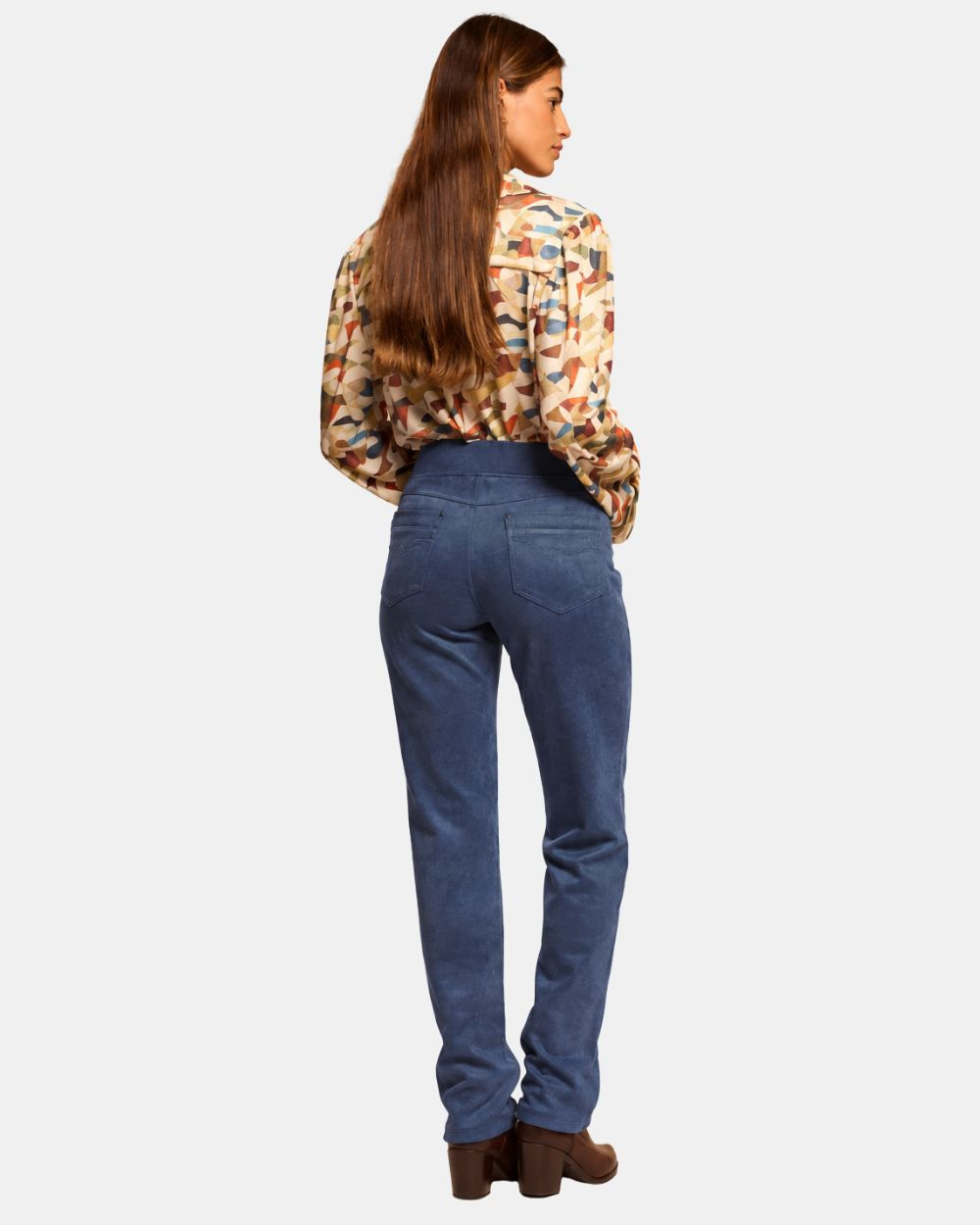 Pantalon skinny en suédine navy