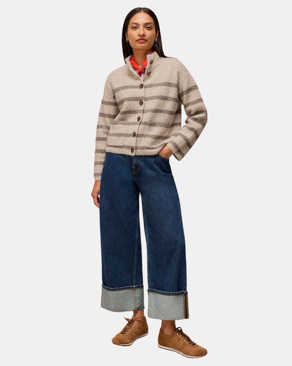 Cardigan duveteux avec poches nat multi