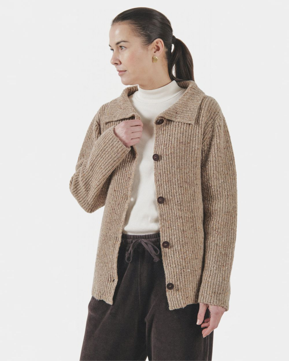 Gilet rayé à col polo talp