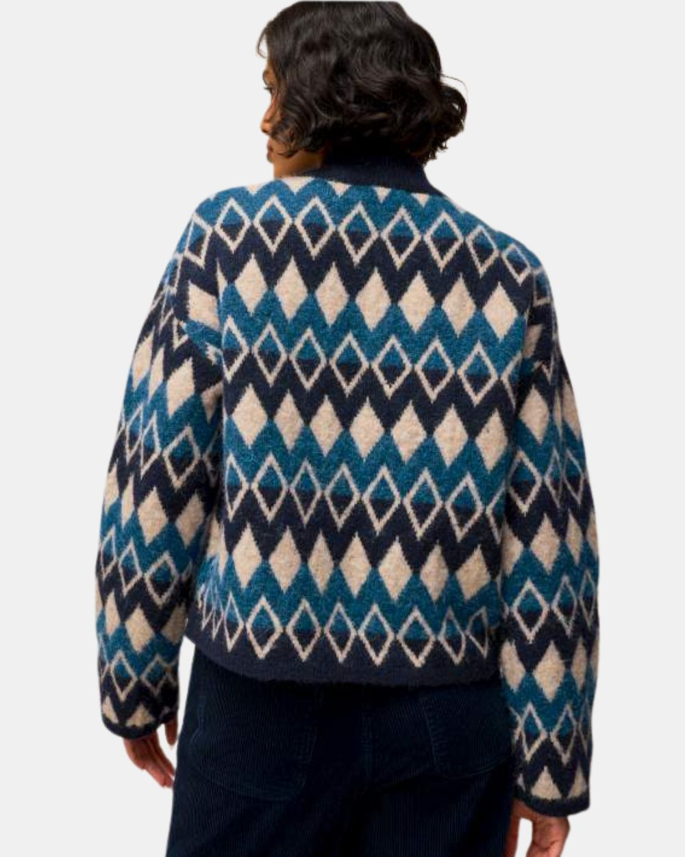 Cardigan motifs géométriques blue mlt