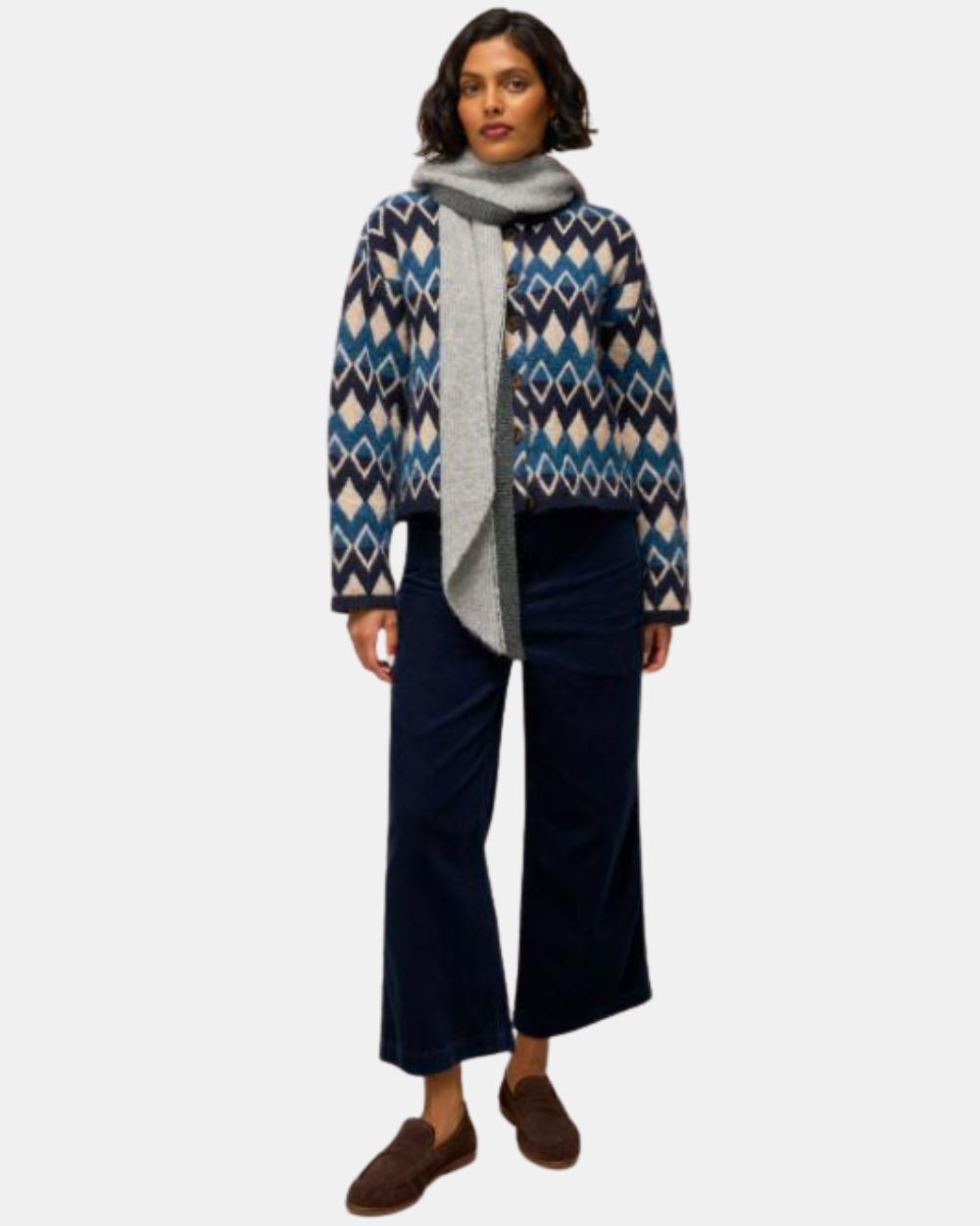 Cardigan motifs géométriques blue mlt