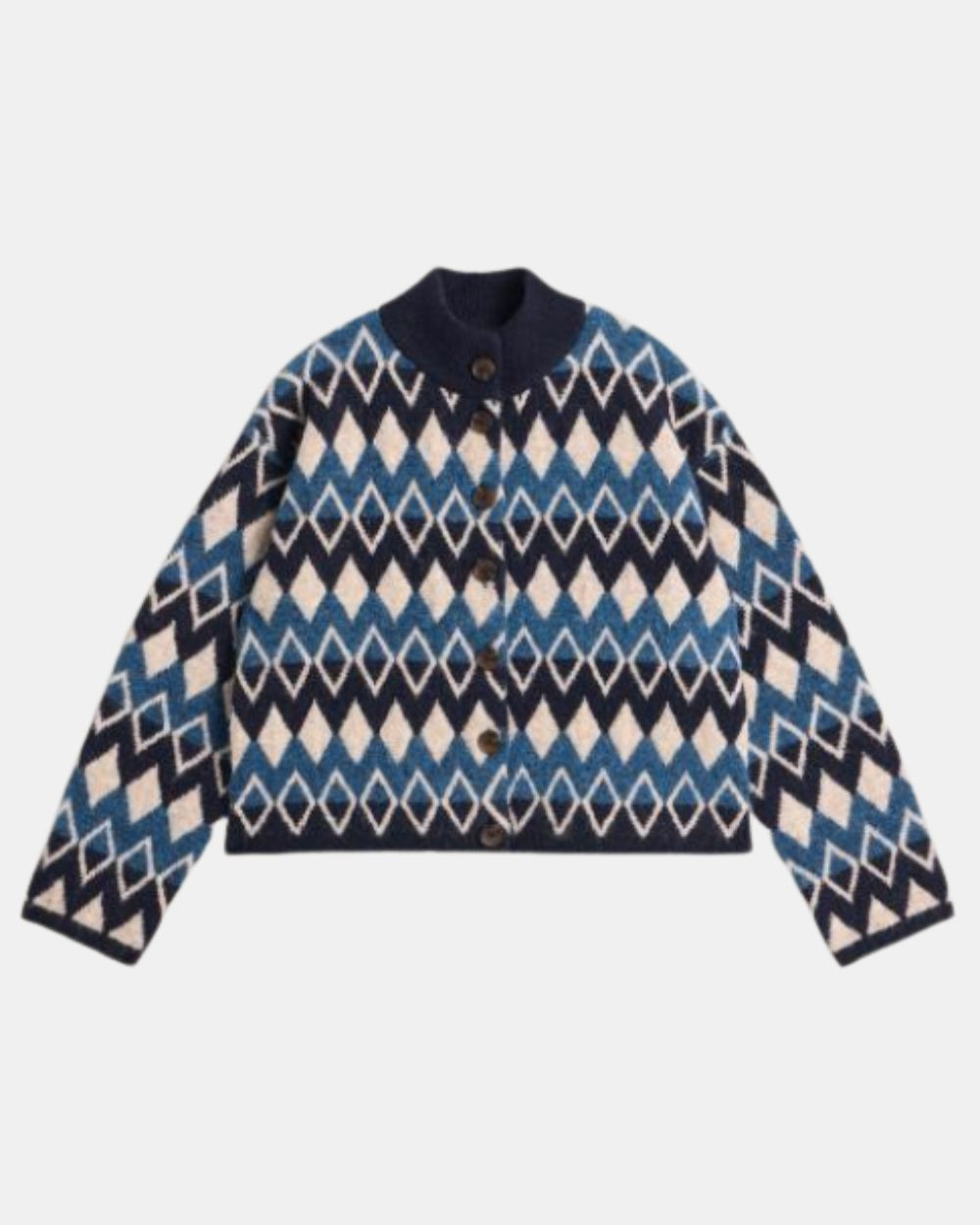 Cardigan motifs géométriques blue mlt
