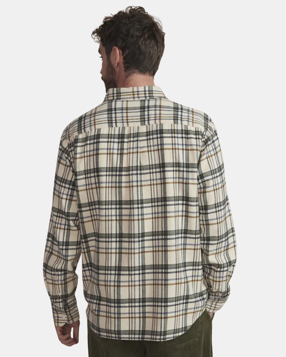 Chemise en flanelle à carreaux beige