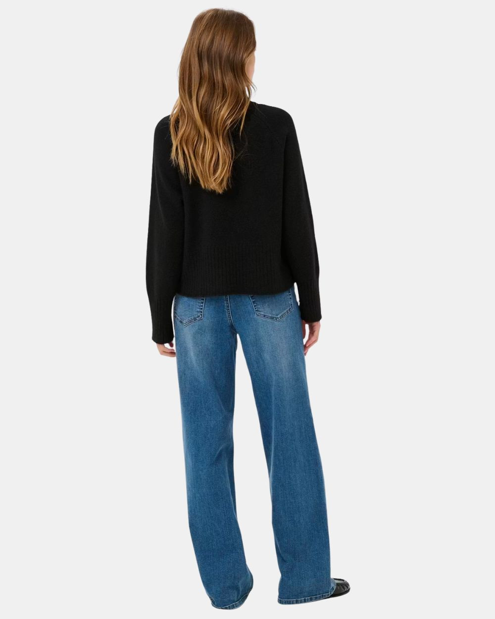Pull col roulé côtelé black deep