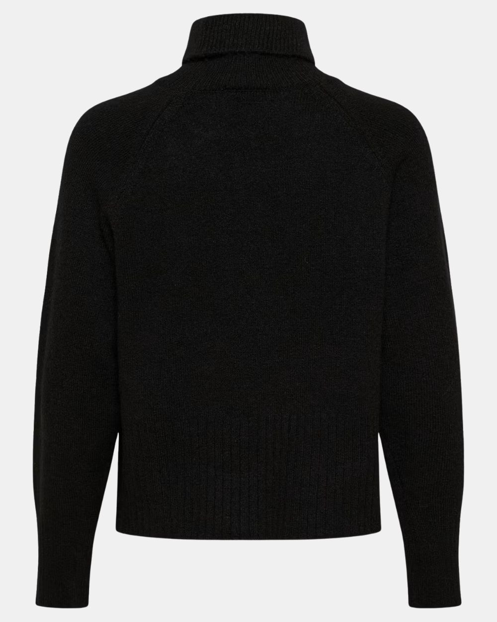 Pull col roulé côtelé black deep